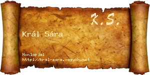 Král Sára névjegykártya