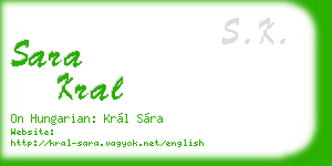 sara kral business card